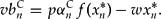 \begin{equation}
vb_n^C = p\alpha _n^C f(x_n^*) - wx_n^*.\end{equation}