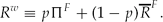\begin{equation}
R^w \equiv p\Pi ^F + (1 - p)\overline{R}^F .
\end{equation}