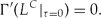 \begin{equation}
\Gamma' ({{L^C} |_{\tau = 0}}) = 0.
\end{equation}