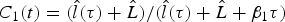 $C_1 \lpar t\rpar =\lpar \hat l\lpar \tau \rpar +\hat L\rpar /\lpar \hat l\lpar \tau \rpar +\hat L+\beta _1 \tau \rpar $