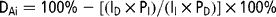 D _{Ai} = 100\% - [( I _{D}\times P _{I})/( I _{I}\times P _{D})]\times 100\%