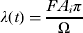 $$\lambda (t) = \displaystyle{{FA_i \pi} \over \Omega} $$