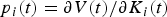 $p_{i}\lpar t\rpar =\partial V\lpar t\rpar /\partial K_{i}\lpar t\rpar $