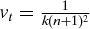 $v_t = \frac{1}{k (n + 1)^2}$