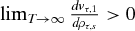 $\lim _{T \rightarrow \infty } \frac{d v_{\tau ,1}}{d \rho _{\tau ,s}} > 0$