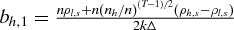 $b_{h,1} = \frac{n \rho _{l,s} + n \left( n_h/n \right)^{(T-1)/2} (\rho _{h,s} - \rho _{l,s})}{2 k \Delta }$