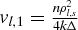 $v_{l, 1} = \frac{n \rho _{l,s}^2}{4 k \Delta }$