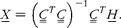 \begin{eqnarray} { X _{\lowbar } } = \left ({ C _{ = } }^{ T }{ C _{ = } }\right )^{ - 1}{ C _{ = } }^{ T }{ H _{\lowbar } }. \end{eqnarray}