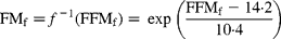 P _{R} = \frac {\Delta FFM/\Delta BW}{\Delta FFM/\Delta BW + \alpha (1 - \Delta FFM/\Delta BW)}