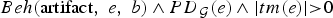 {\cm Beh}\lpar {\rm artifact}\comma \; {e}\comma \; {b}\rpar \wedge {\cm PD}_{\cal G}\lpar {e}\rpar \wedge \vert {tm}\lpar {e}\rpar \vert \!\!\gt \!0 \eqno\lpar 51\rpar