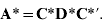 {\bf A}\ast \equals {\bf C}\ast {\bf D}\ast {\bf C}\ast \prime.