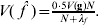 V\lpar \hskip 2pt \hats{f} \hskip 1pt \rpar \equals {\textstyle{{0{\cdot}5V\lpar {\bf g}\rpar N} \over {N \plus \lambda _{f} }}}.