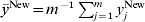 \bar{y}^{{\rm New}} \equals m^{ \minus \setnum{1}} \sum _{j \equals \setnum{1}}^{m} y_{j}^{{\rm New}} 