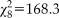${\rm \chi }_8^2 &#x003D; 168.3$