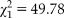 $\chi _1^2 = 49.78$