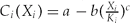 $C_i (X_i ) = a - b( {\textstyle\frac{{X_i }}{{K_i }}} )^c$