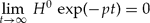 \begin{equation}
\mathop {\lim }\limits_{t \to \infty } \,H^0 \,\exp ( - pt) = 0 \end{equation}