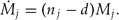 \begin{equation}
\dot M_j = (n_j - d)M_j . \end{equation}