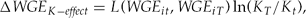 \begin{equation}
\Delta {\it WGE}_{K - {\it effect}} = L({\it WGE}_{it},{\it WGE}_{iT})\ln (K_T/K_t),\end{equation}