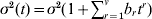 \sigma ^{\setnum{2}} \lpar t\rpar \equals \sigma ^{\setnum{2}} \lpar 1 \plus \sum\nolimits_{r \equals \setnum{1}}^{v} {b_{r} t^{r} } \rpar