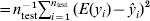 \equals n_{{\rm test}}^{ \minus \setnum{1}} \sum\nolimits_{i \equals \setnum{1}}^{n_{{{\rm test}}} } \, {\lpar {E\lpar y_{i} \rpar \minus {\hat{y}}_{i} } \rpar }^{\setnum{2}}