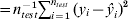 \equals n_{{test}}^{ \minus \setnum{1}} \sum\nolimits_{i \equals \setnum{1}}^{n_{{{test}}} } \,\lpar y_{i} \minus {\hat{y}}_{i} \rpar ^{\setnum{2}}