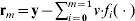 {\bf r}_{m} \equals {\bf y} \minus \sum\nolimits_{i \equals \setnum{0}}^{m \equals \setnum{1}} {v {\cdot} f_{i} \lpar \cdot \rpar }