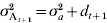 \sigma _{{\rm A}_{{t \plus \setnum{1}}} }^{\setnum{2}} \equals \sigma _{a}^{\setnum{2}} \plus d_{t \plus \setnum{1}}