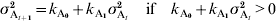 \sigma _{{\rm A}_{{t \plus \setnum{1}}} }^{\setnum{2}} \equals  k_{{\rm A}_{\setnum{0}} } \plus k_{{\rm A}_{\setnum{1}} } \sigma _{{\rm A}_{t} }^{\setnum{2}} \quad {\rm if}\quad k_{{\rm A}_{\setnum{0}} } \plus k_{{\rm A}_{\setnum{1}} } \sigma _{{\rm A}_{t} }^{\setnum{2}} \gt 0
