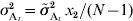 \sigma _{{\rm A}_{t} }^{\setnum{2}} \equals \mathop {\tilde{\sigma }}\nolimits_{{\rm A}_{t} }^{\setnum{2}} x_{\setnum{2}} \sol \lpar N \minus 1\rpar