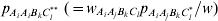 p_{A_{i} A_{i} B_{k} C_{l}^{\ast \ast}}\  \lpar \equals w_{A_{i} A_{j} B_{k} C_{l}} p_{A_{i} A_{j} B_{k} C_{l}^{\ast}} \sol w \rpar