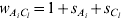 w_{A_{i} C_{l}} \equals 1 \plus s_{A_{i}} \plus s_{C_{l}}