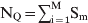 {\rm N}_{{\rm Q}} \equals \sum _{{\rm i} \equals \setnum{1}}^{{\rm M}} {\rm S}_{{\rm m}}