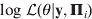 {\rm log}\;{\cal L}\lpar \theta \vert {\bf y}\comma {\bmPi }_{i} \rpar