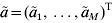 \tilde{a} \equals \lpar {\tilde{a}}_{\setnum{1}} \comma \ldots \comma {\tilde{a}}_{M} \rpar ^{\rm T}