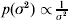 p\lpar \sigma ^{\setnum{2}} \rpar \propto {\textstyle{1 \over {\sigma ^{\setnum{2}} }}}