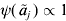 \psi \lpar \mathop {\tilde{a}}\nolimits_{j} \rpar \propto 1