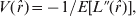 V\lpar \hat{r}\rpar \equals \minus 1\sol E\lsqb L\Prime\lpar \hat{r}\rpar \rsqb