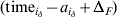 \lpar {\rm time}_{i_\delta } \minus a_{i_\delta } \plus \rmDelta _F \rpar