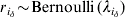 r_{i_{\delta}}\!\sim \!{\rm Bernoulli}\, \lpar \lambda _{i_{\delta } } \rpar