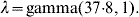 \lambda {\equals {\rm gamma}\lpar 37}{\rm {\cdot} 8\comma 1\rpar }{\rm.}