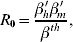 R_{\setnum{0}} \equals {{\beta^{\hskip1\prime}_{h} \beta^{\hskip1\prime}_{\hskip-1 m} } \over {\beta ^{th} }}\comma