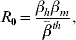 R_{\setnum{0}} \equals {{\beta _{h} \beta _{m} } \over {\bar{\beta }^{th} }}\comma