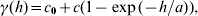 \gamma \lpar h\rpar \equals c_{\setnum{0}} \plus c\lpar 1 \minus \exp \lpar \minus h\sol a\rpar \rpar \comma