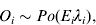 O_{i} \sim Po\lpar E_{i} \lambda _{i} \rpar \comma