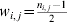w_{i\comma j} \equals {\textstyle{{n_{i\comma j} \minus 1} \over 2}}