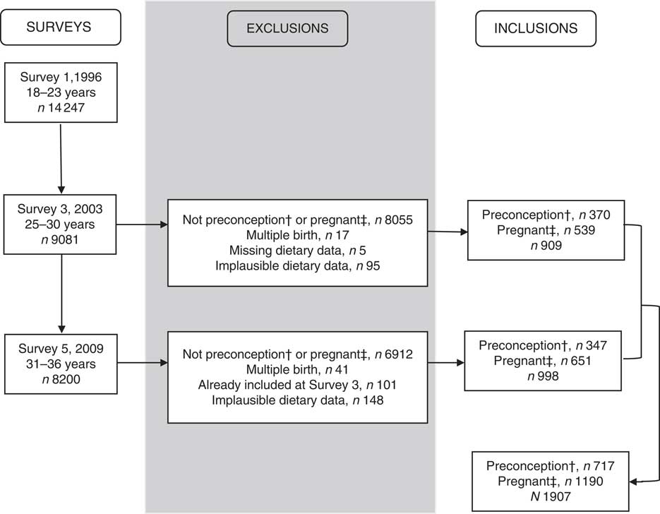 Diet quality before or during pregnancy and the relationship with