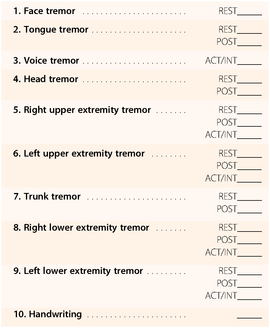 Essential tremor rating scale