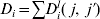 D_{i} \equals \sum \nolimits D_{i}^{l} \lpar \;j\comma \ j \prime \rpar