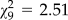 $\chi _9 ^2 \, = \,2.51$